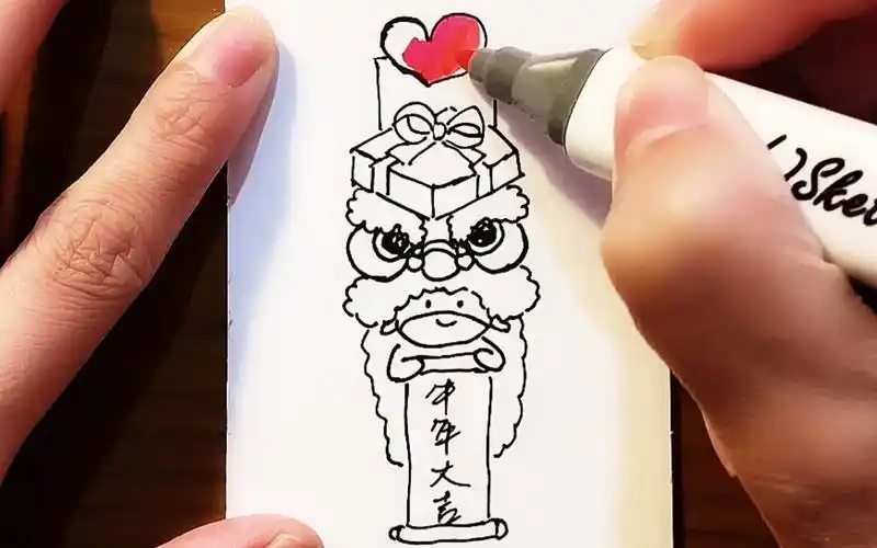 教你用简笔画手绘2021新年贺卡,超简单一看就会