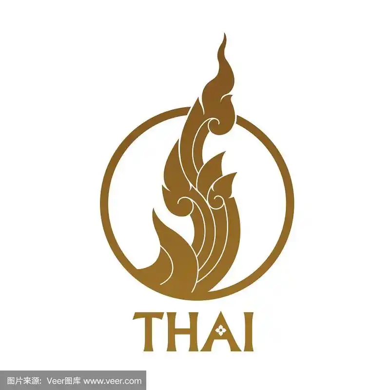 泰国艺术元素泰国平面设计矢量插图.