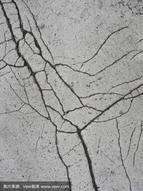 在浅灰色上分裂的黑色裂纹图案