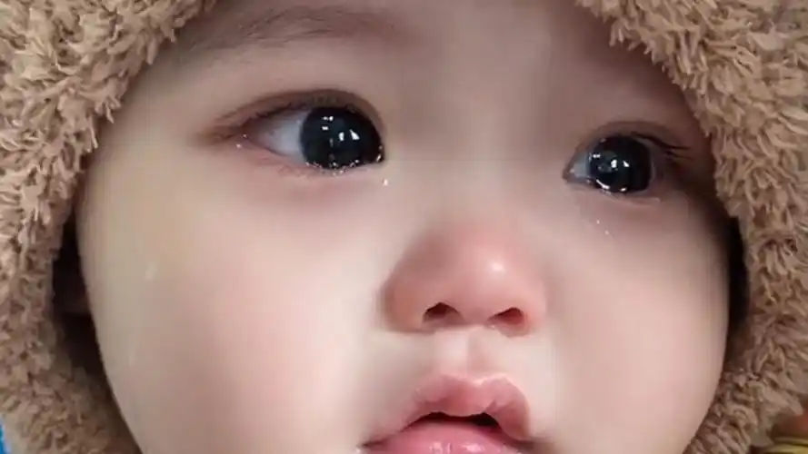 萌娃眼含泪水大哭萌翻网友这个崽崽太可爱了在哪能买到