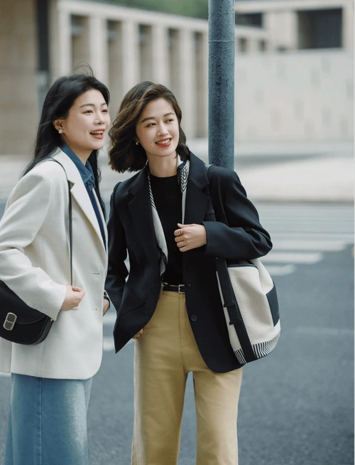 原创40岁女人早春职场穿搭西服衬衫裙装长裤时髦干练显年轻