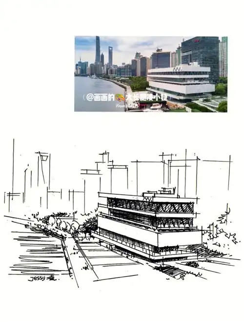 建筑速写艺仓美术馆