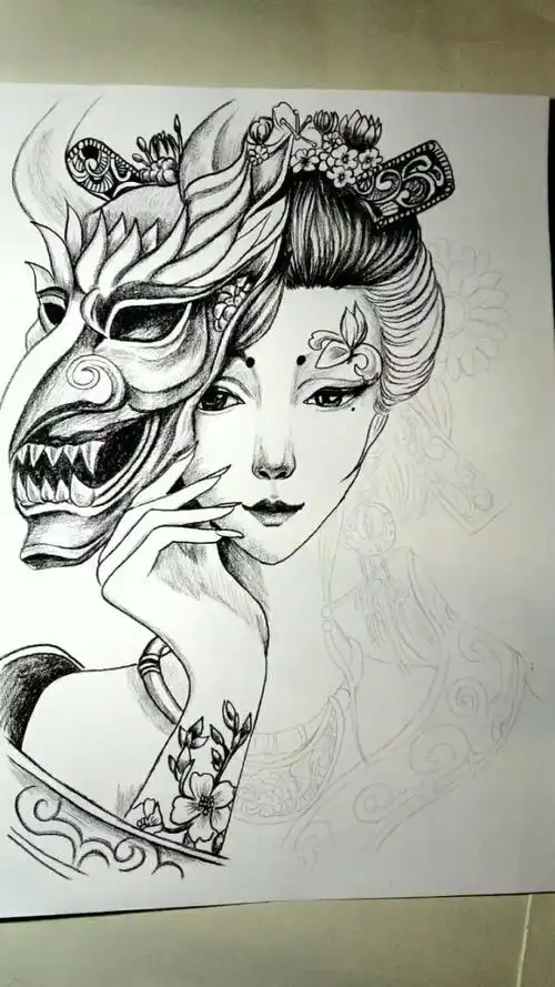 临摹的明月的艺伎录之一,这个系列真的很漂亮