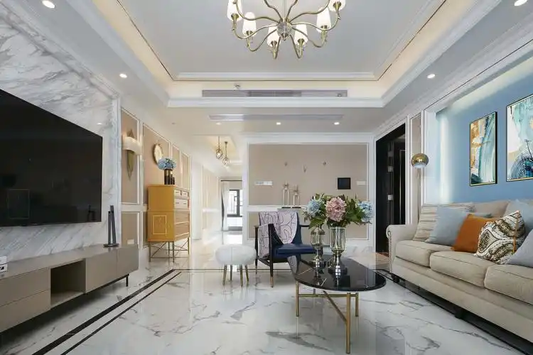 简约轻奢公寓客厅装修效果图