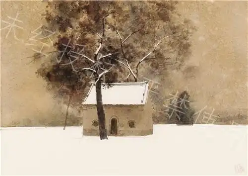 李意淳  刘寨镇写生之二  水彩画(纸本) 37cm×26cm  2018年12月