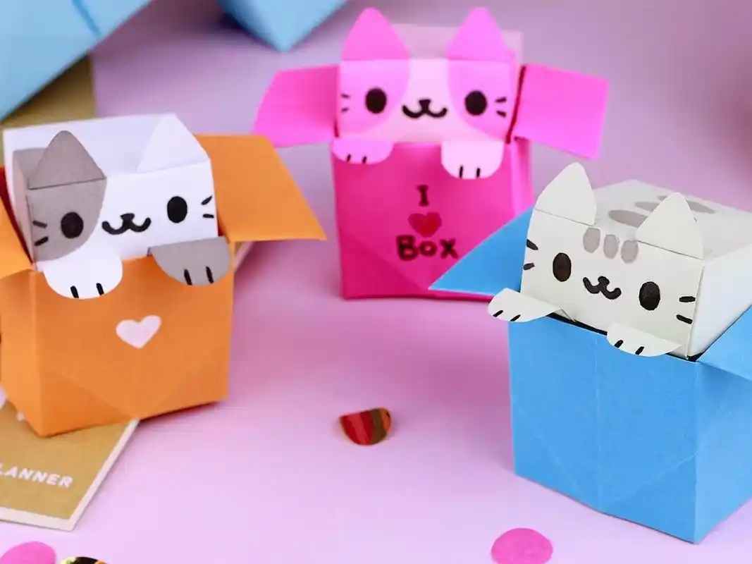 02020202 教你学会如何折纸制作简单又可爱的"猫咪盒子"
