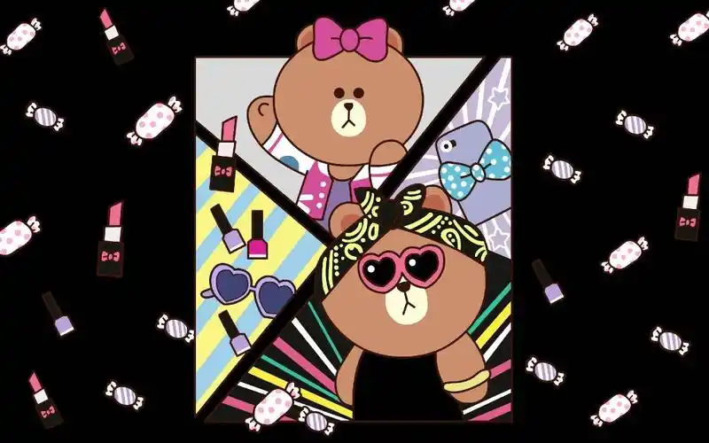 line friends 布朗熊brown choco 可妮兔cony 莎莉鸡sally 馒头人穆恩