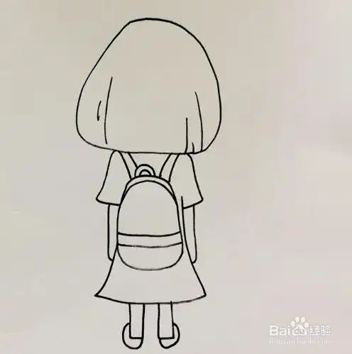 女孩和猫的背影怎么画