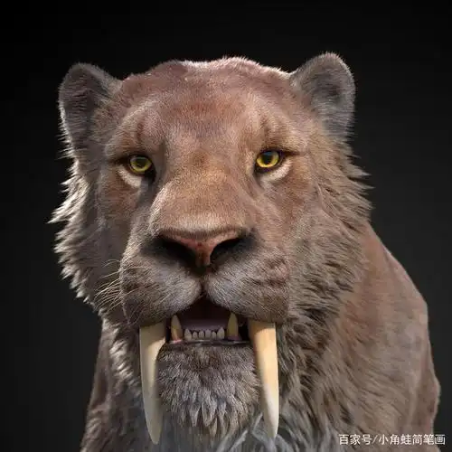 剑齿虎介绍,剑齿虎和老虎简笔画