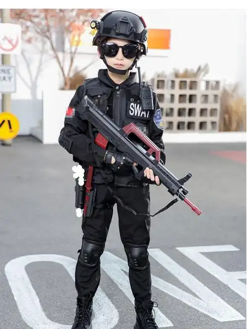 一折警作服训_儿童特警服警装备全套服装特种兵训作服男童警察服短袖