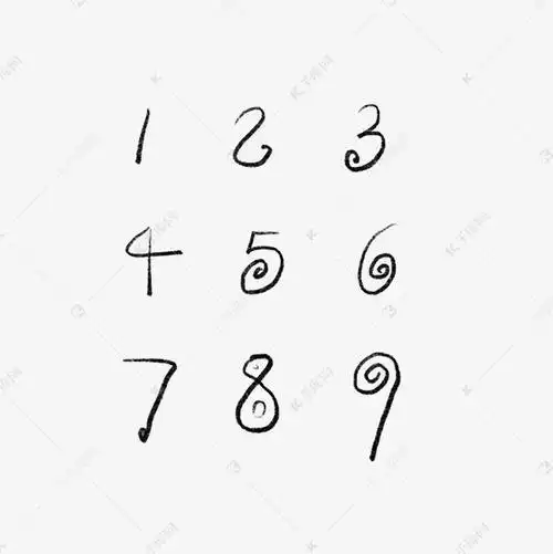 手绘数字字体设计黑白简笔画免扣png素材图片免费下载-千库网