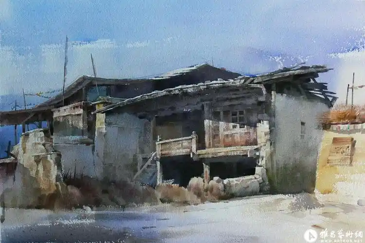 河谷_水彩风景_刘永健作品展_刘永健在线作品_刘永健官方网站-雅昌