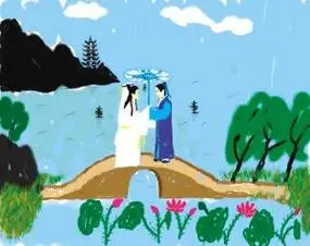 白娘子于许仙会断桥简笔画白娘子和许仙简笔画白娘子和许仙简笔画白