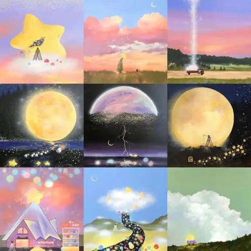 画下宇宙里的那些梦星星月亮都是