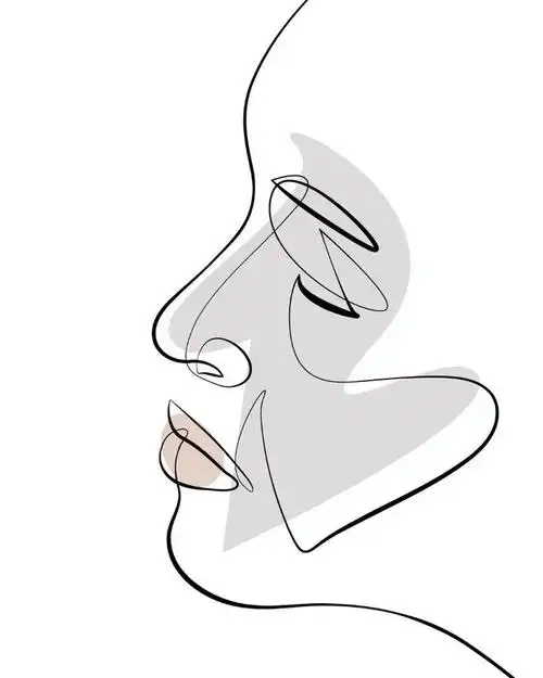 极简线条的人物艺术插画,极致!