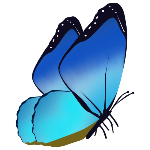 侧面蝴蝶卡通动物高清矢量