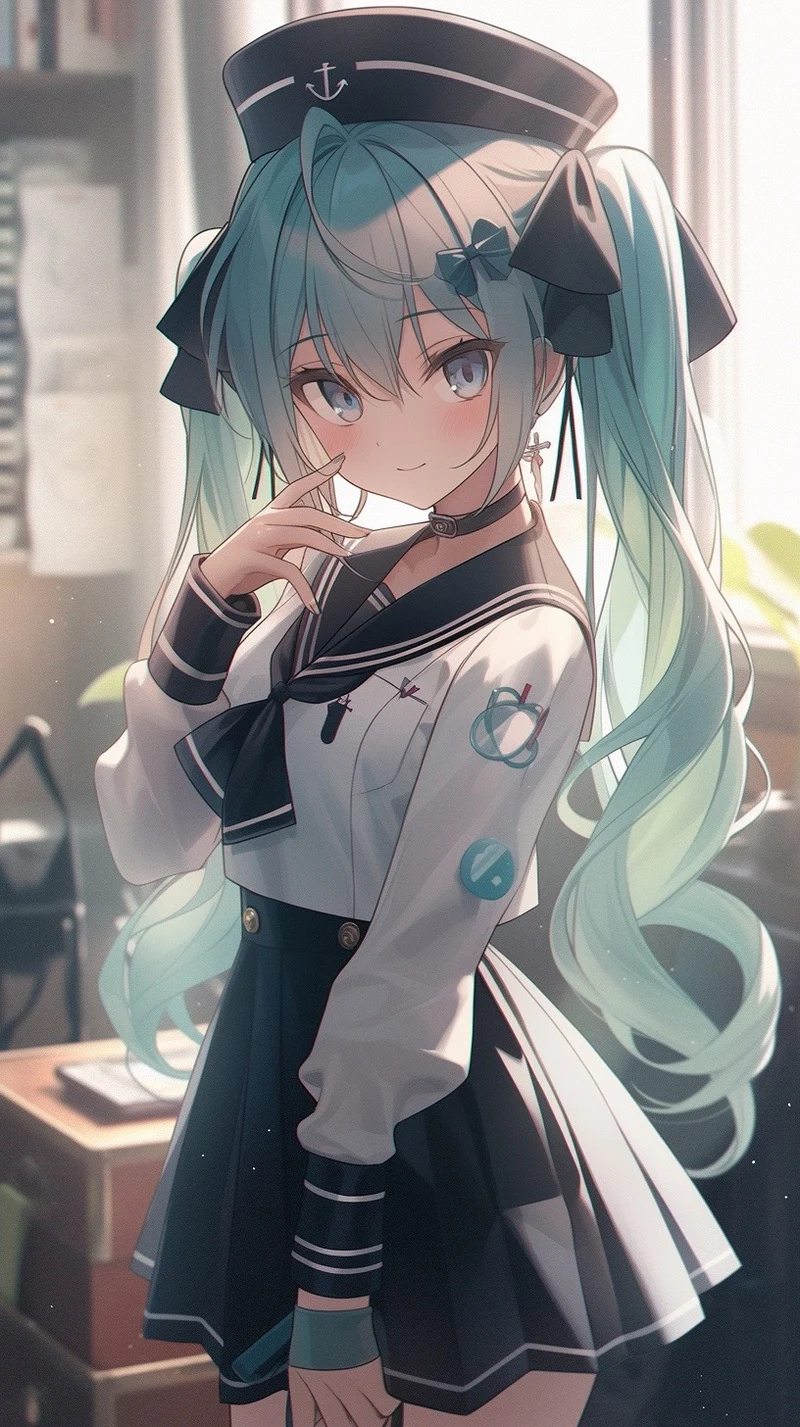 二次元小姐姐:水手服初音.水手服初音第一期#二次元 #初音未来 #miku