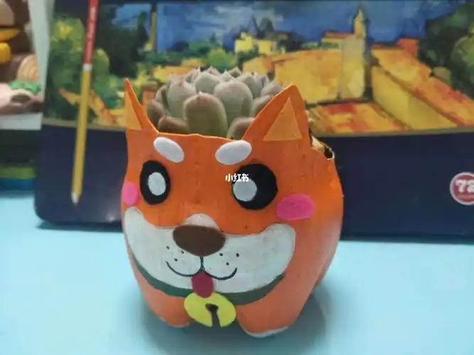 作品分享旧物改造之可乐瓶小狗花盆