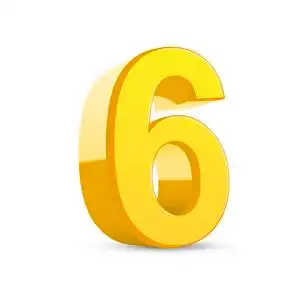 3d 闪亮黄色数字 6插画