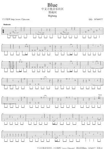 郑成河blue吉他谱高清版bigbang