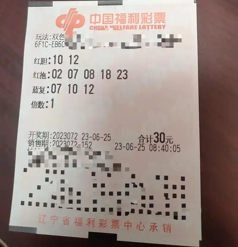 福利彩票双色球 开奖期:2023072 开奖时间2023年6月25日,周日,今日