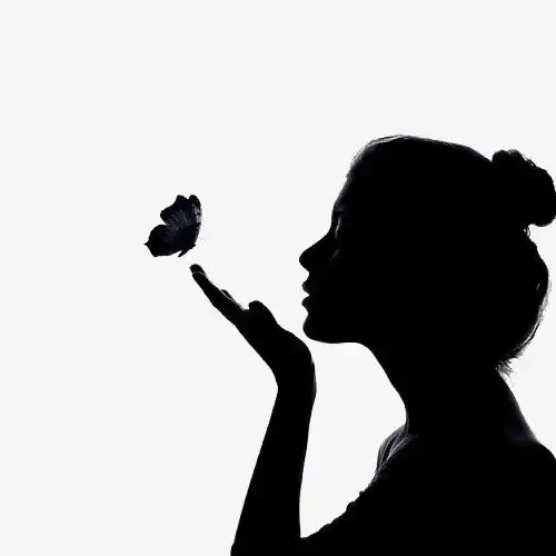 优雅知性美女侧影图案