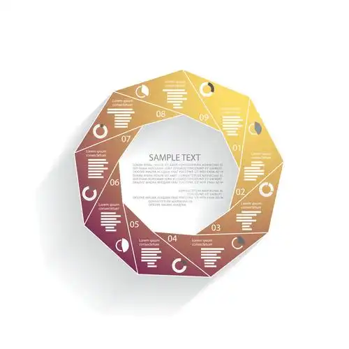 创意九边形信息图表