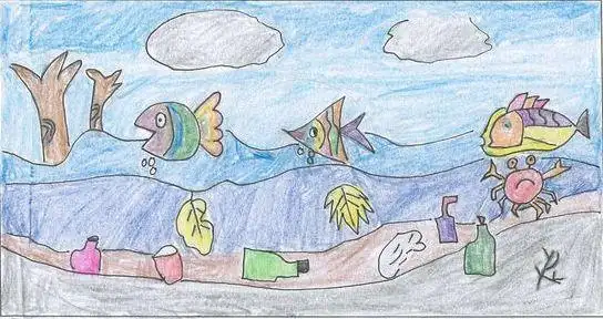 海洋污染动漫简笔画保护海洋的简笔画怎么画简笔画水污染海洋主题儿童