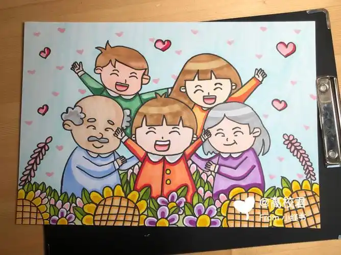 卡通画 儿童画丨相亲相爱一家人儿童画简笔画教程