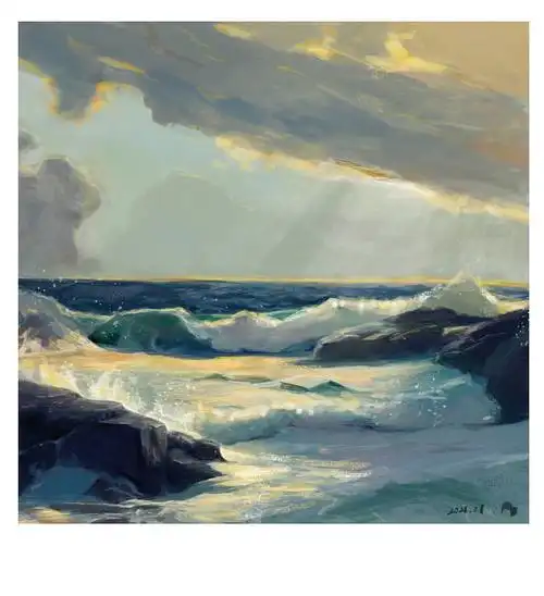 《海边》手绘速涂