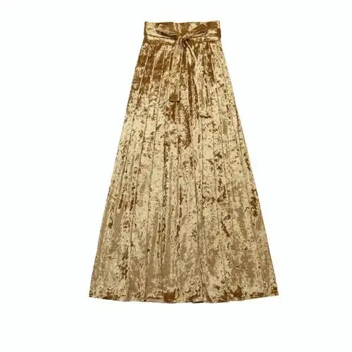 清音阁原创汉服一片式丝绒裙褶裙三米摆