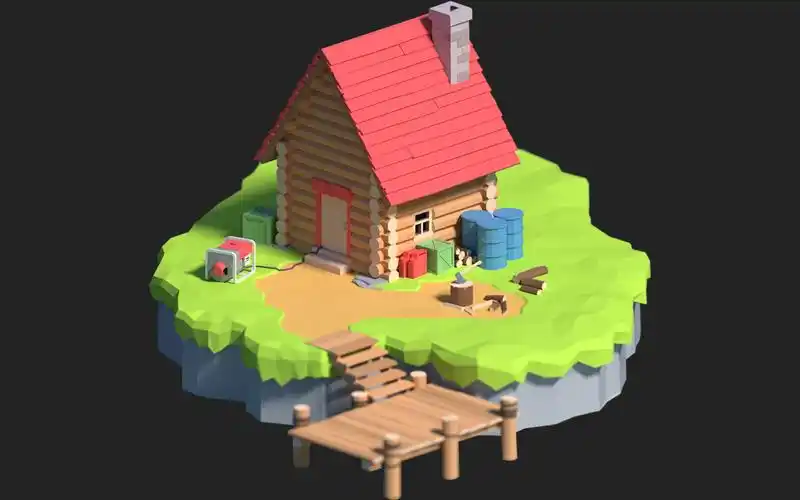 【maya场景建模】房子模型结构布线,软件基础操作,场景模型3d建模