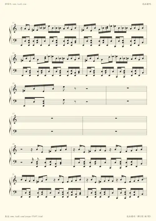 钢琴谱 - 达拉崩吧