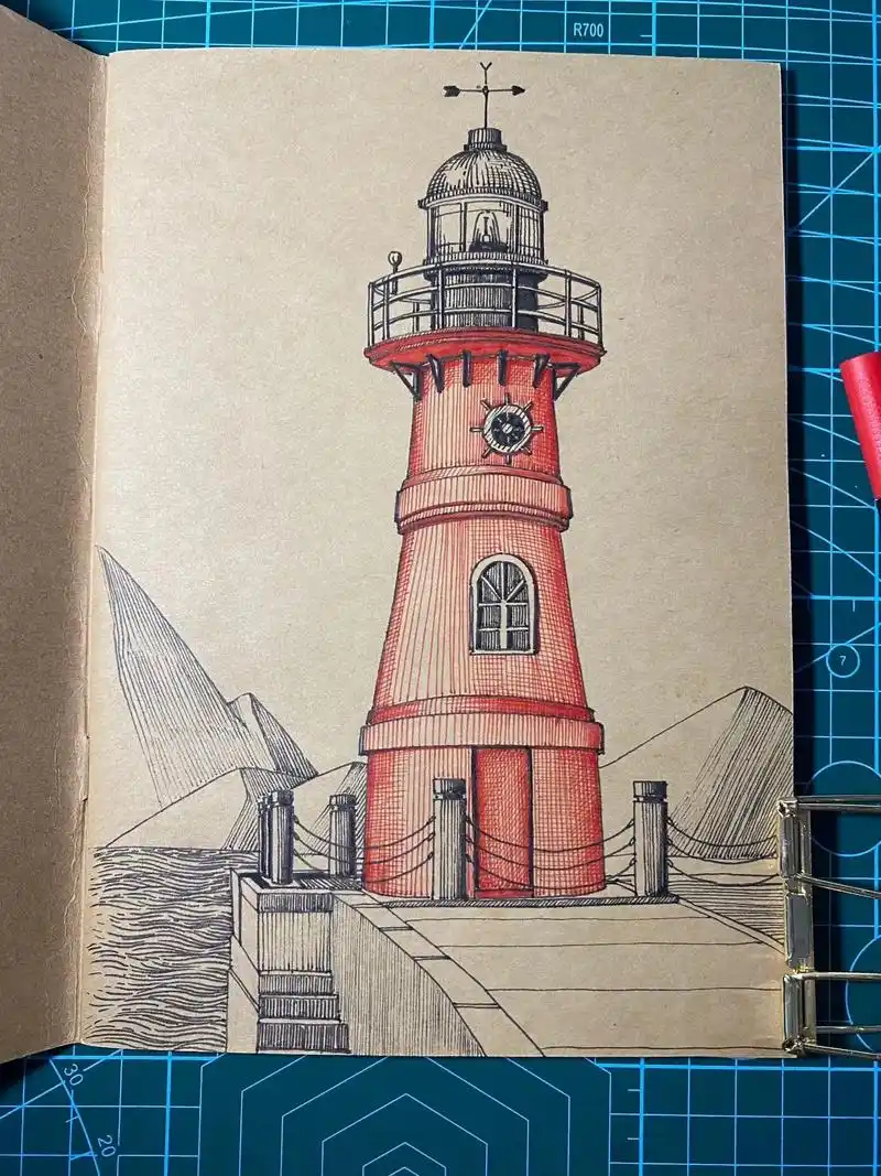 灯塔像晶莹的露珠,美丽纯净,招人爱怜.#美术鉴赏 #少儿美术 - 抖音