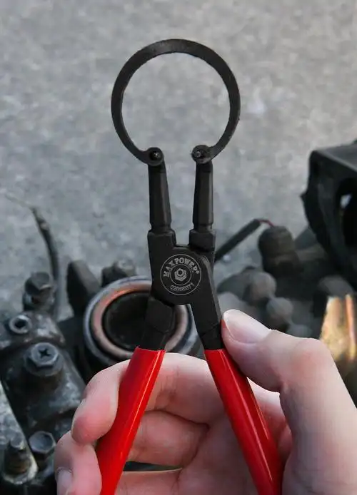 maxpower 卡簧钳直嘴内卡外卡卡环钳弯嘴弹簧钳轴用孔用卡簧钳子 5寸