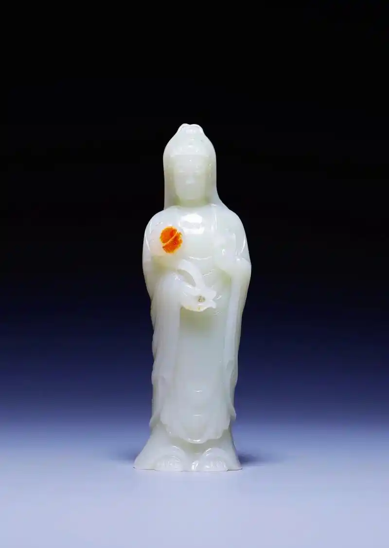 和田玉观音站像.#明清玉器 #艺术收藏品 #古玩古董 #古玉 - 抖音