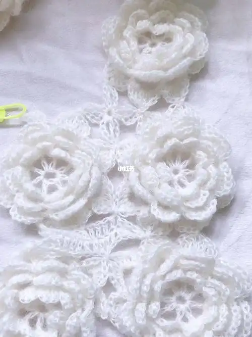 钩针玫瑰花衣一线连