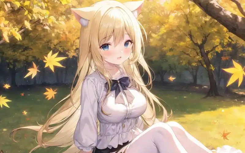 新的黄毛猫娘 秋日的下午 每一张都是高清壁纸 补坑