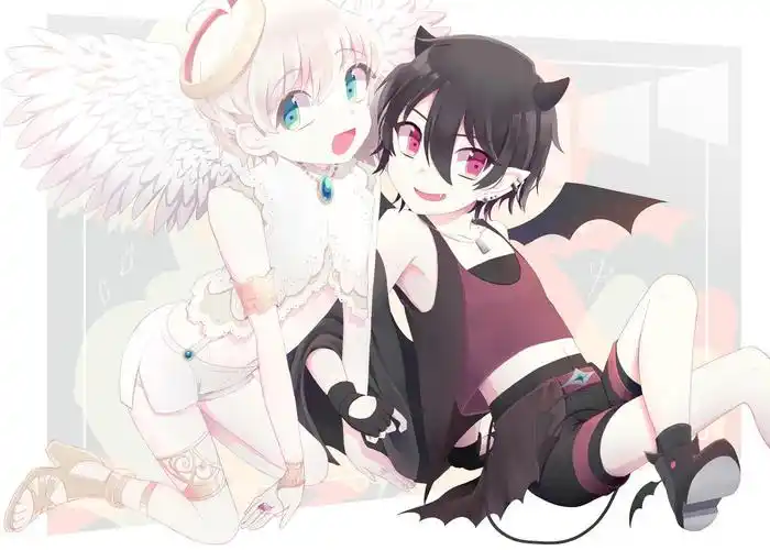 天使和恶魔男孩子横图