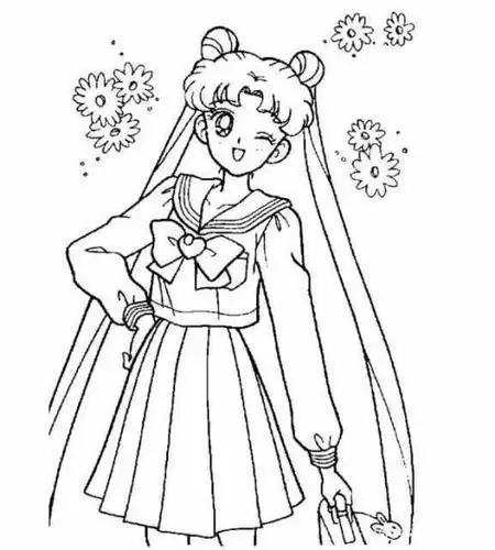 美丽小女孩简笔画动漫少女简笔画之美丽少女 美少女战士简笔画简笔画