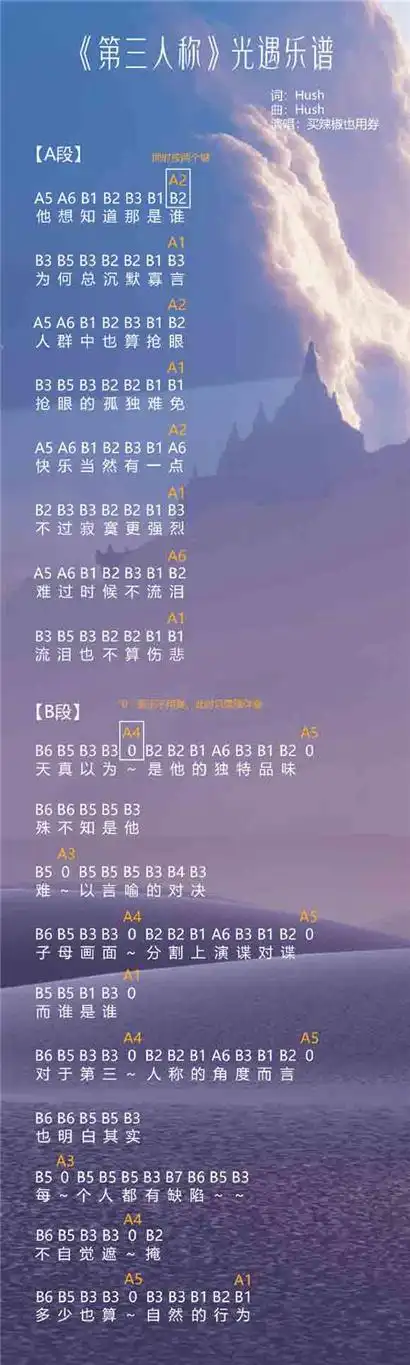 sky光遇第三人称乐谱是什么光遇第三人称钢琴竖琴简谱一览