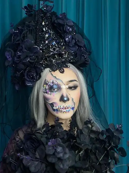 万圣节妆容搞起#创意妆容  #创意骷髅妆  #万圣节