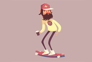 ai ae 教程!绘制极具质感抖动的滑板小人