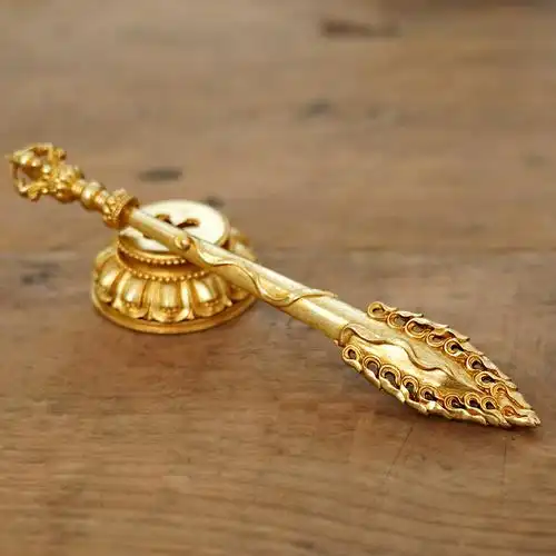 纯铜尼泊尔藏传佛密宗法器文殊剑菩萨智慧宝剑降魔金刚杵摆件大号