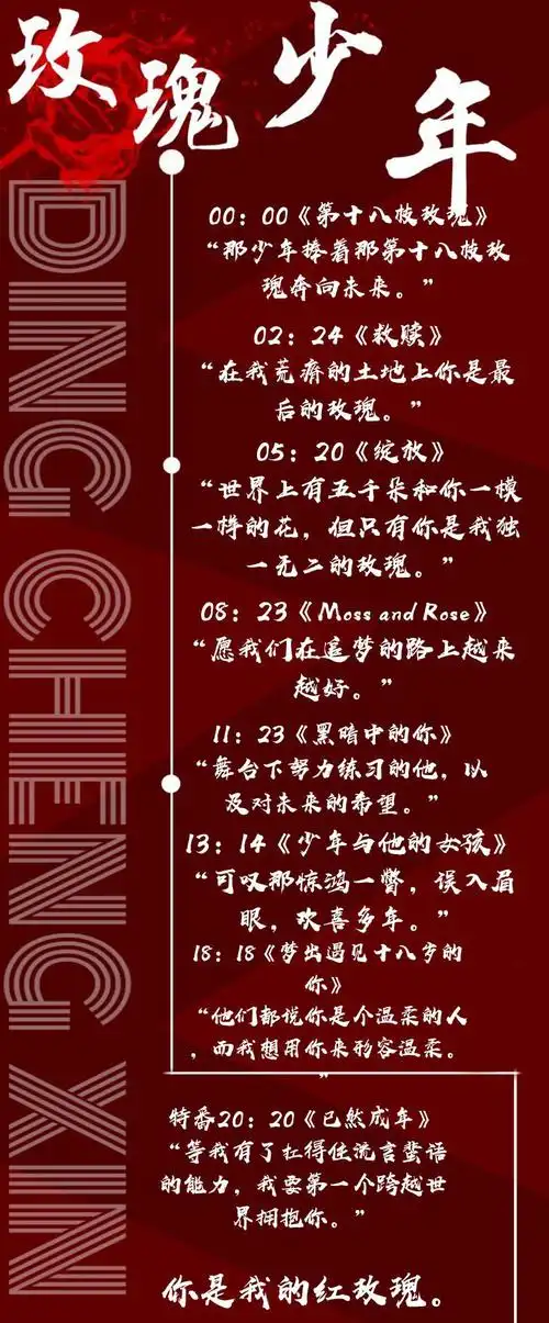 丁程鑫成年联文活动《玫瑰少年》