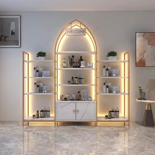 美容院展示柜化妆品置物架护肤品理发店产品展柜陈列柜母婴店货架