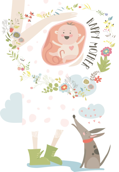 水彩怀孕的妈妈