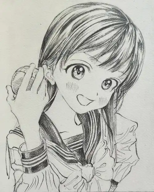 临摹明日酱的水手服