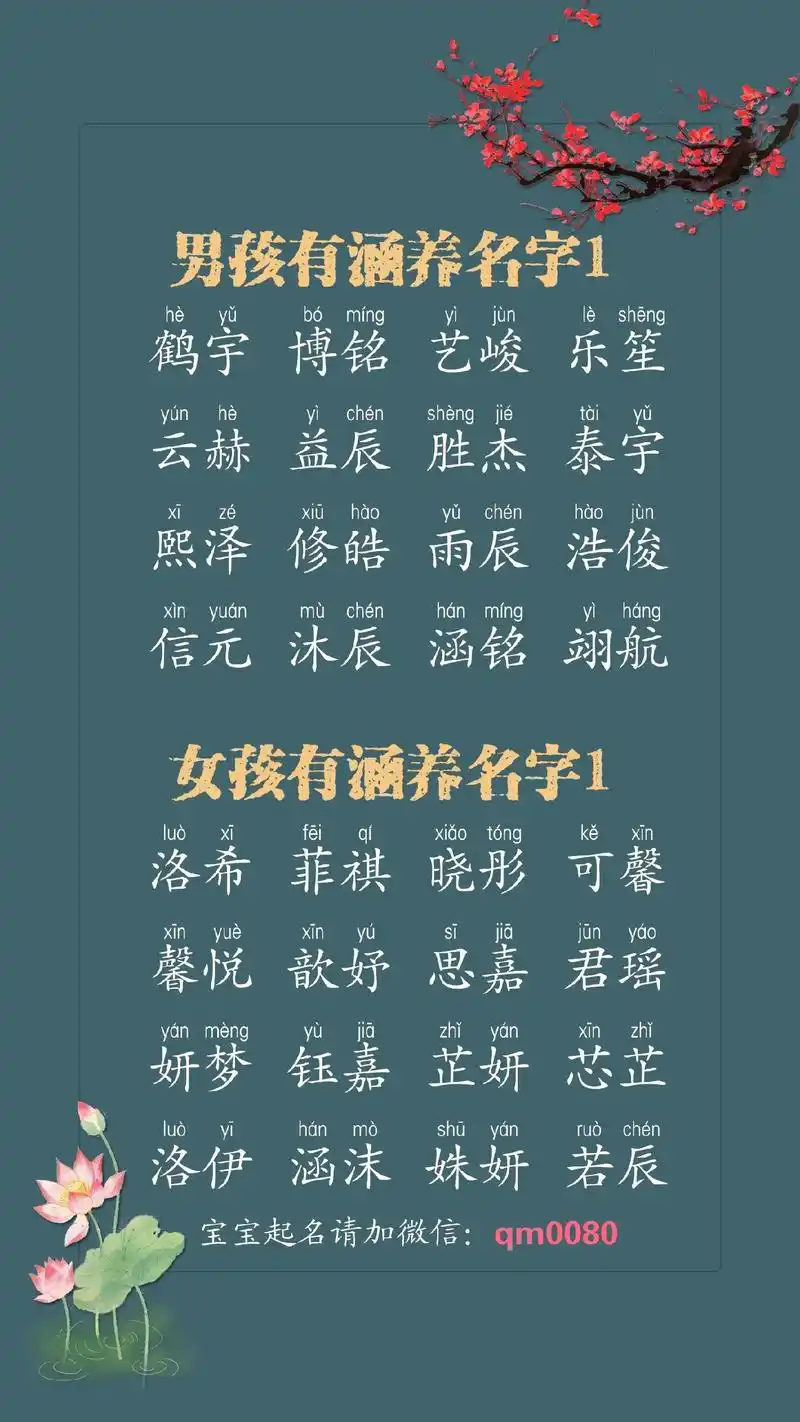 男孩女孩有涵养的名字.#2023兔宝宝取名 #宝宝起名 #古 - 抖音