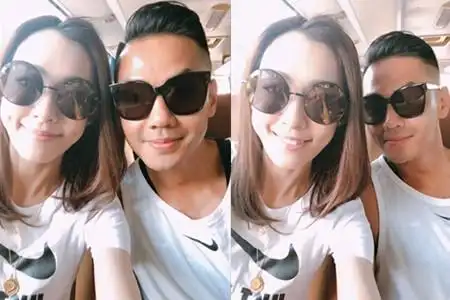 图范玮琪晒夫妻合照发文吐槽老公脸太小